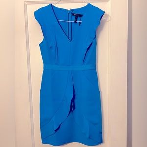 BCBGMaxazria Women’s Blue Structured Mini Cocktail Dress